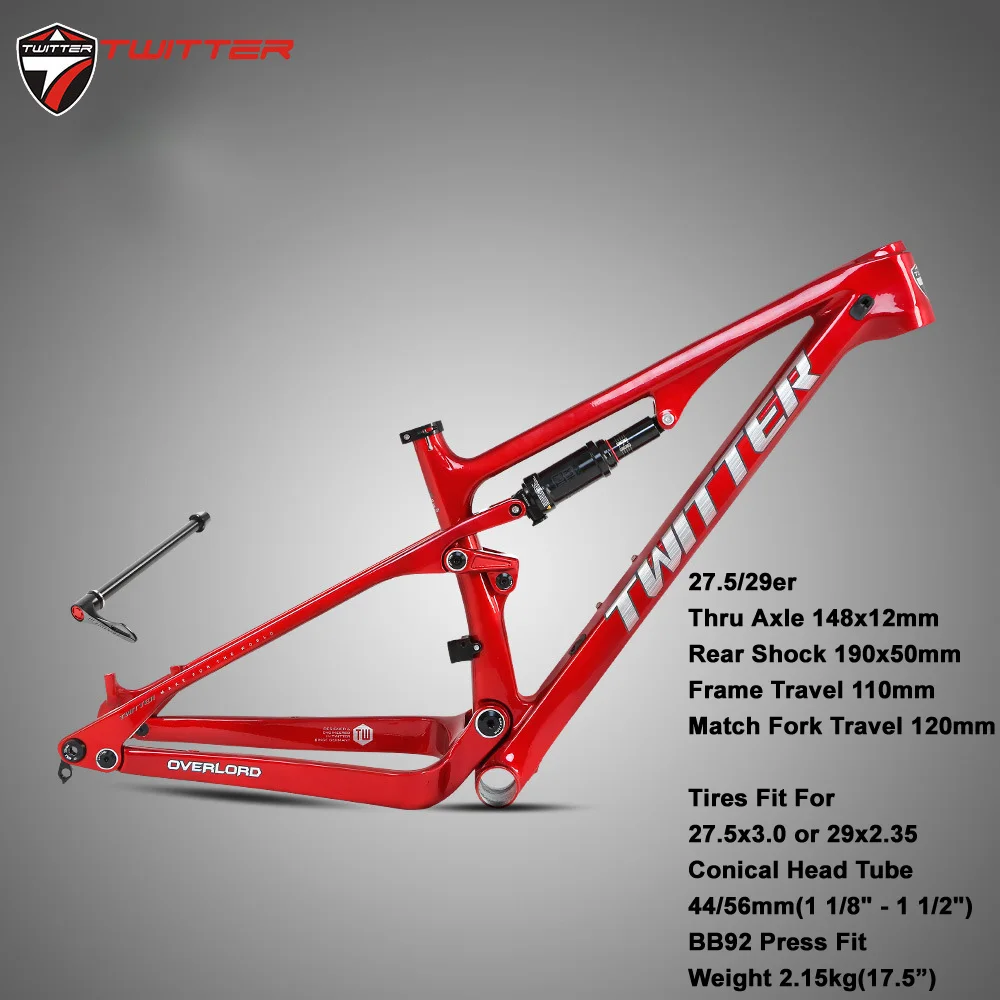 Mtb полная подвесная карбоновая рама XC Fat Bike 12*148 мм задний амортизатор 190*50 шины 27 5*3