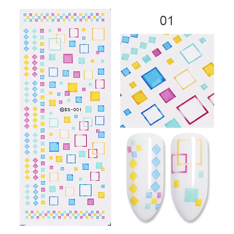 Pattern 01 2 моделей/лист милый цветок ногтей воды передачи наклейка стикер BORN PRETTY BP-W17#20608 - Цвет: Pattern 01