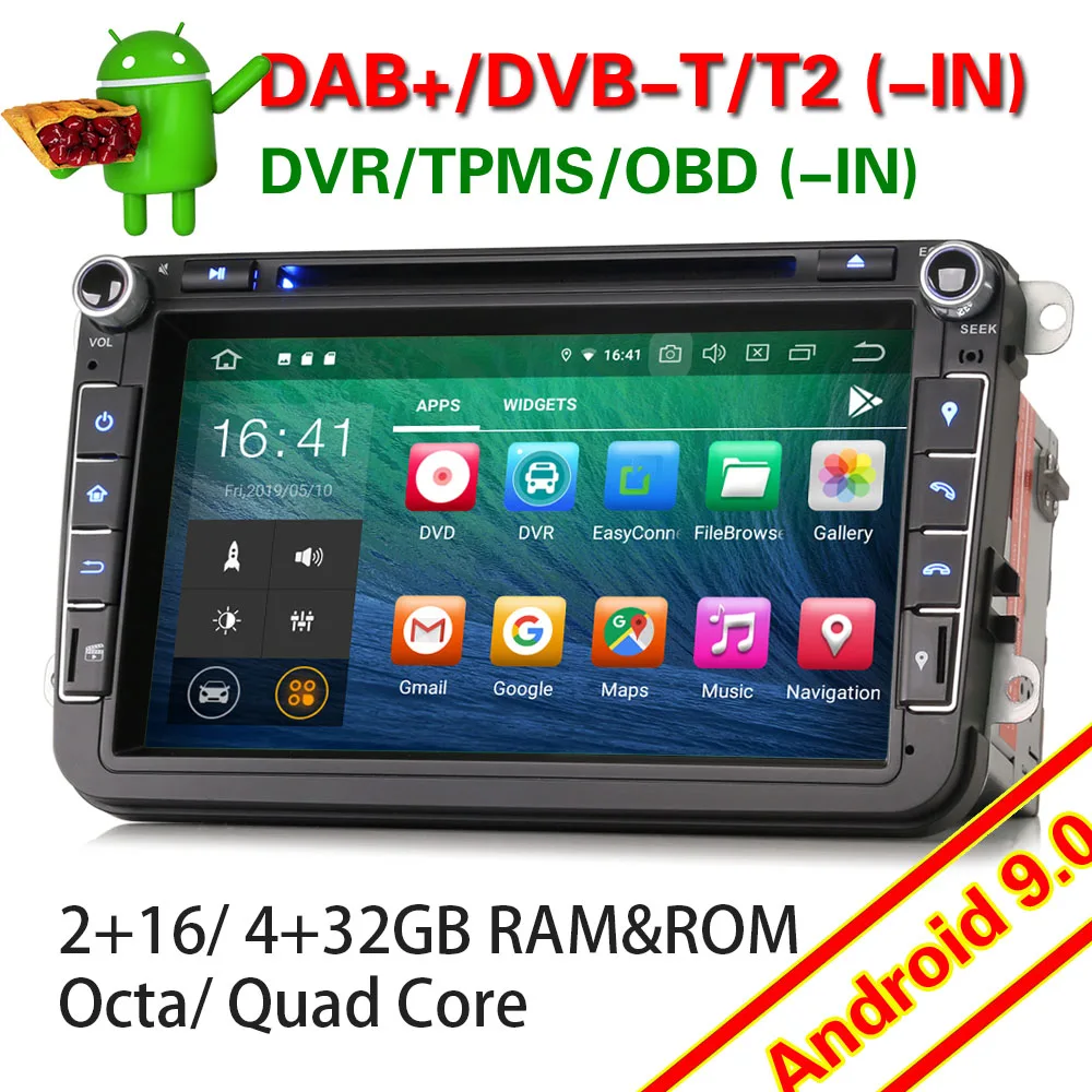 Автомагнитола для VW Golf 5 6 Touran Passat Caddy T5 Seat DAB + TNT мультимедийный плеер 7915 64 4815 Android 9