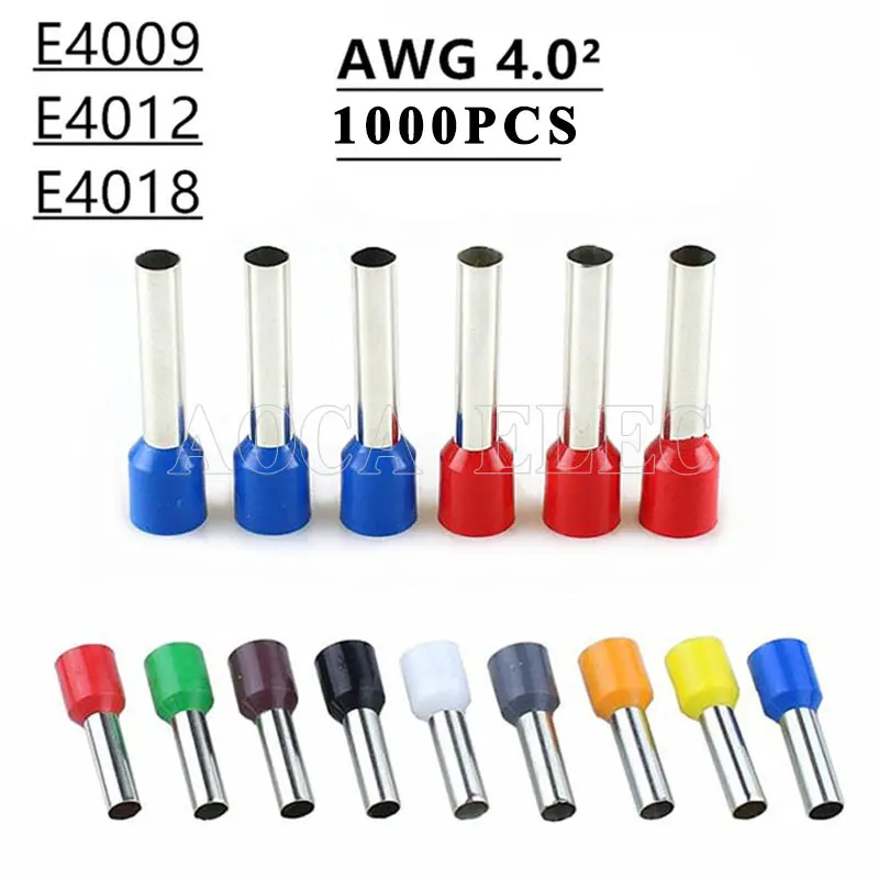 1000 шт. E4009 E4012 E4018 изолированный наконечник клеммный блок Соединительный провод 4 0