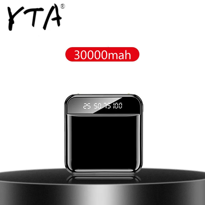 Быстрое мини зарядное устройство 30000 мАч с двумя usb портами внешний аккумулятор