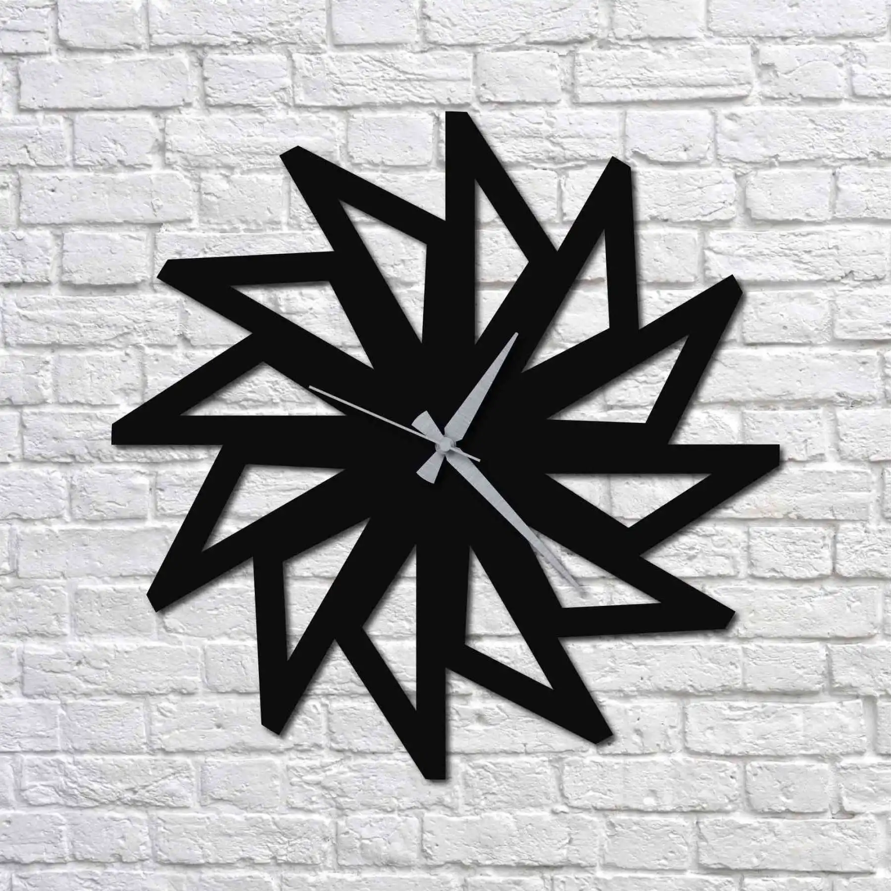 

Metal Wall Art - Pinwheel Minimal Metal Wall Clock - Interior Decoration - Wall Hanging - Home Decor - Wall sign-50x50 cm
