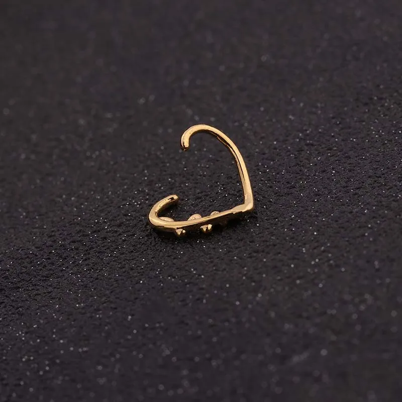 1 шт. простые серьги в форме сердца без пирсинга виде женские и мужские трендовые