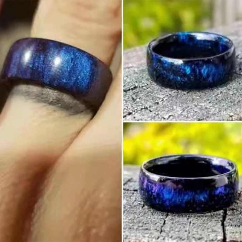 

New Retro Personality Ladies Colorful Flashing Ring Rainbow Galaxy Bright Casual Street Party Color Ring Jewelry