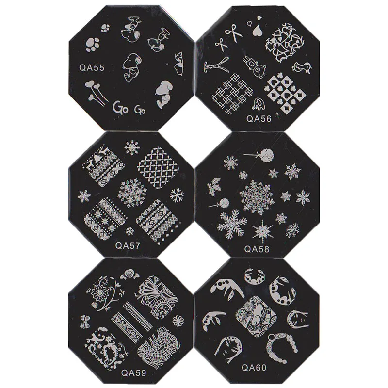 20 шт. штамповочная пластина с изображениями для нейл-арта Серия QA DIY шаблон