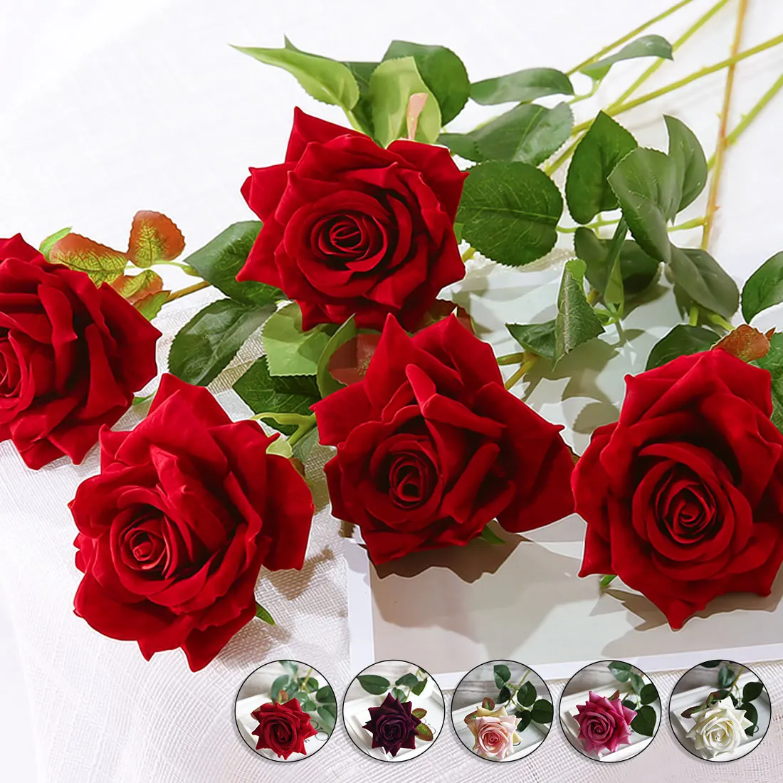 1 шт. Французская романтическая бархатная Шелковая Роза искусственный цветок