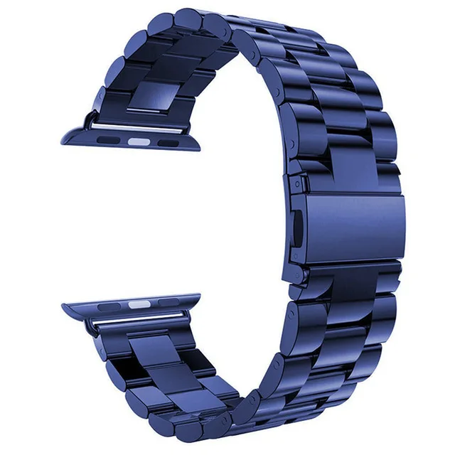 Ремешок из нержавеющей стали для Apple Watch 5 4 3 2 1 ремешок 38 мм 42 мм Браслет спортивный ремешок для iWatch серии 5 4 3/2/1 40 мм 44 мм ремешок - Цвет ремешка: Blue