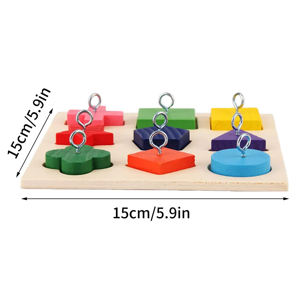 

Pet Educational Toys Parrot Interactive Training Colorful Wooden Block Toy Bird Supplies DIY Chew Bite Puzzle Play Parrot Toys