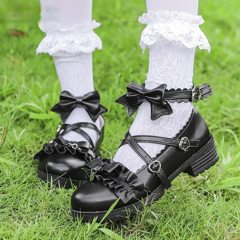 

lolita shoes women japanese sweet black cosplay shoes kawaii shoes women lolita sneakers cute shoes kawaii 2021