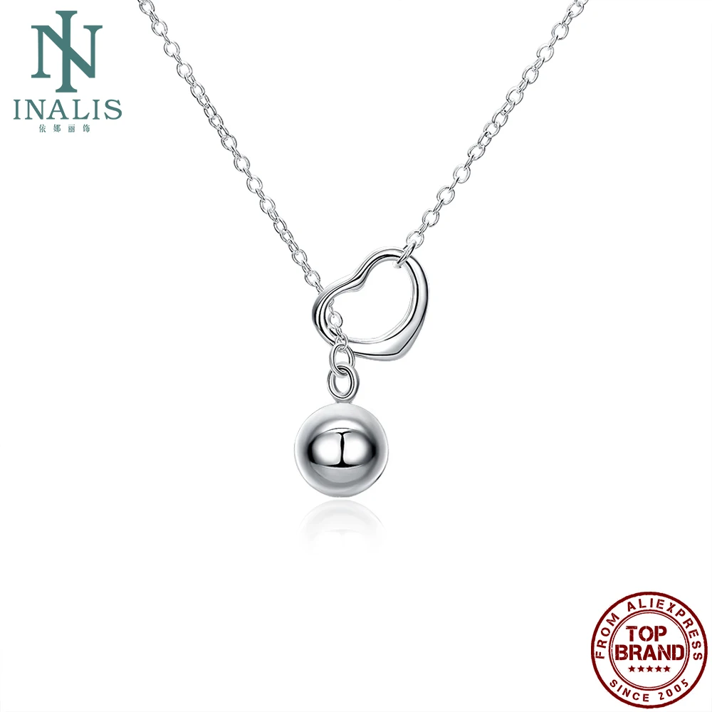 

INALIS Heart Spherical Pendant Necklaces Vogue Link Chain K-POP Style Unisex Necklace Prom Party Fashion Jewelry Gift For Friend