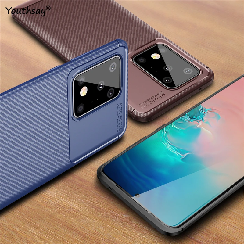 Для Samsung Galaxy S20 Ультра чехол из углеродного ТПУ Мягкий защитный для Ultra | Мобильные