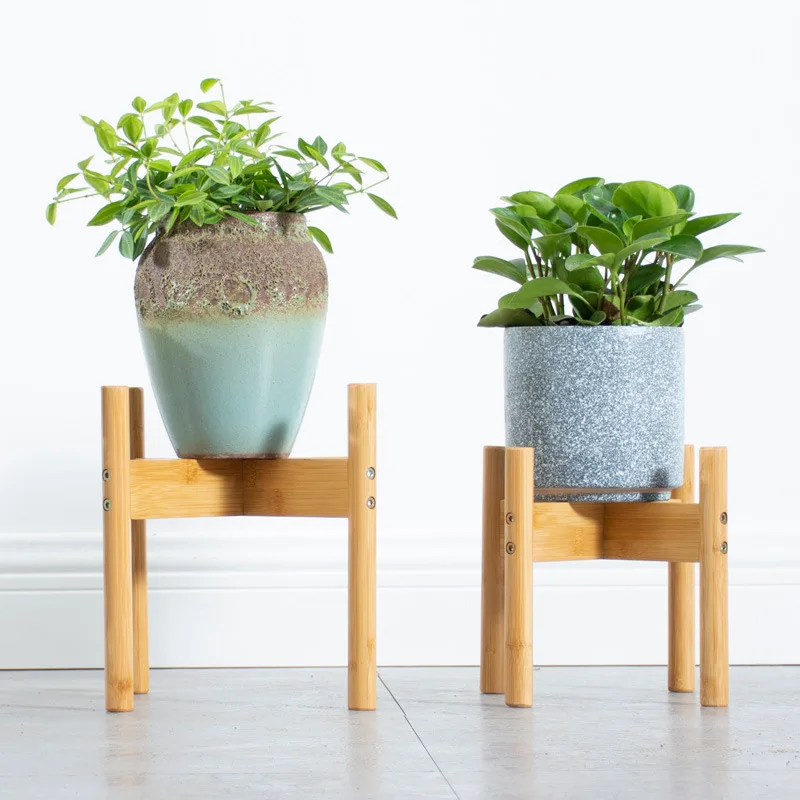 Деревянная подставка для цветочных горшков с четырьмя ножками | Мебель