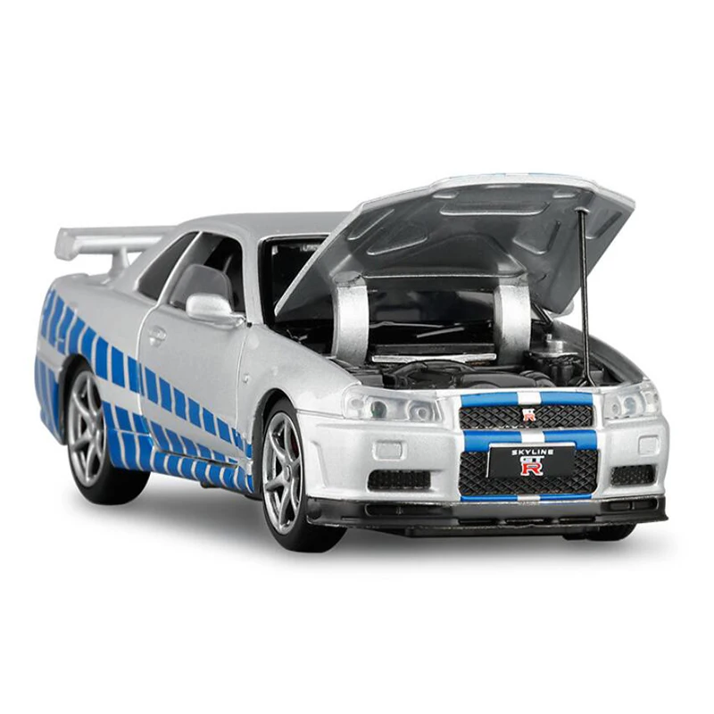 Брелок для автомобильных ключей модель 1:32 Новый Nissan-R34 SKYLINE автомобиля Japan JDM