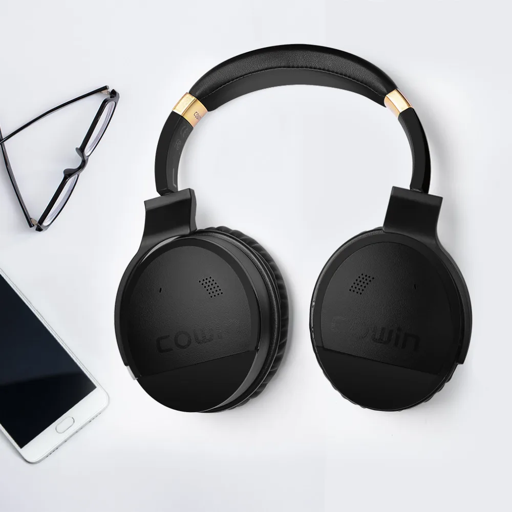 COWIN E8 активные наушники с шумоподавлением, Bluetooth наушники, беспроводные Накладные наушники с микрофоном, Hi-Fi наушники для путешествий и работы, ANC