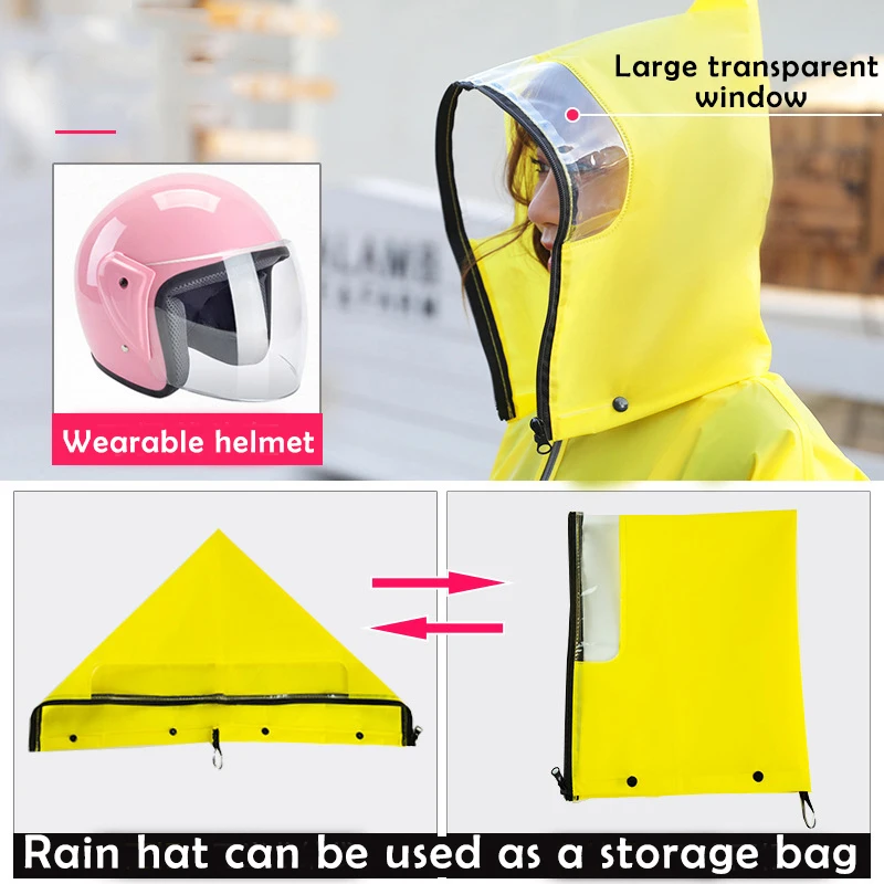 Горячая Распродажа EVA плащ для женщин/мужчин на молнии с капюшоном пончо мотоцикл