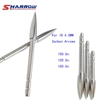 archery target arrowhead 100 120 150 grain arrow point for id 4 2mm arrow shaft stainless steel arrow tip hunting accessories
