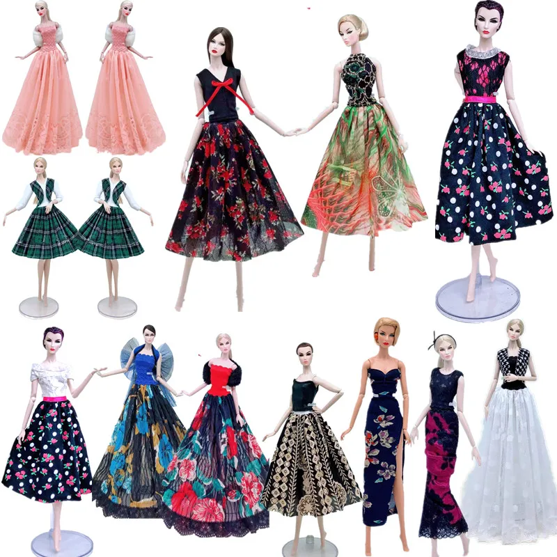 

Одежда для кукол 11,5 дюйма, модная рубашка, юбка, Цветочное платье для Барби, наряды, праздвечерние чное платье, аксессуары для кукол 1/6, детск...