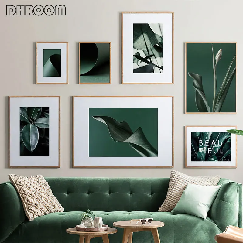

Green Plant Leaf Wall Art Canvas Prints Nordic Poster Scandinavian Abstract Painting Decorative Picture Modern Home Decor
