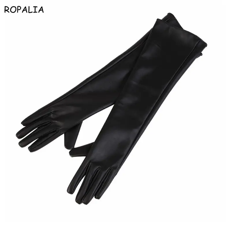 Женские Вечерние перчатки из искусственной кожи длинные 7 цветов гарантия