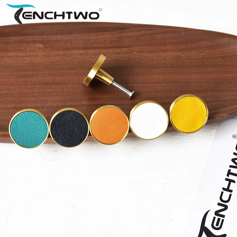 Роскошные кожаные латунные технические ручки для кухонного шкафа шкаф коробка