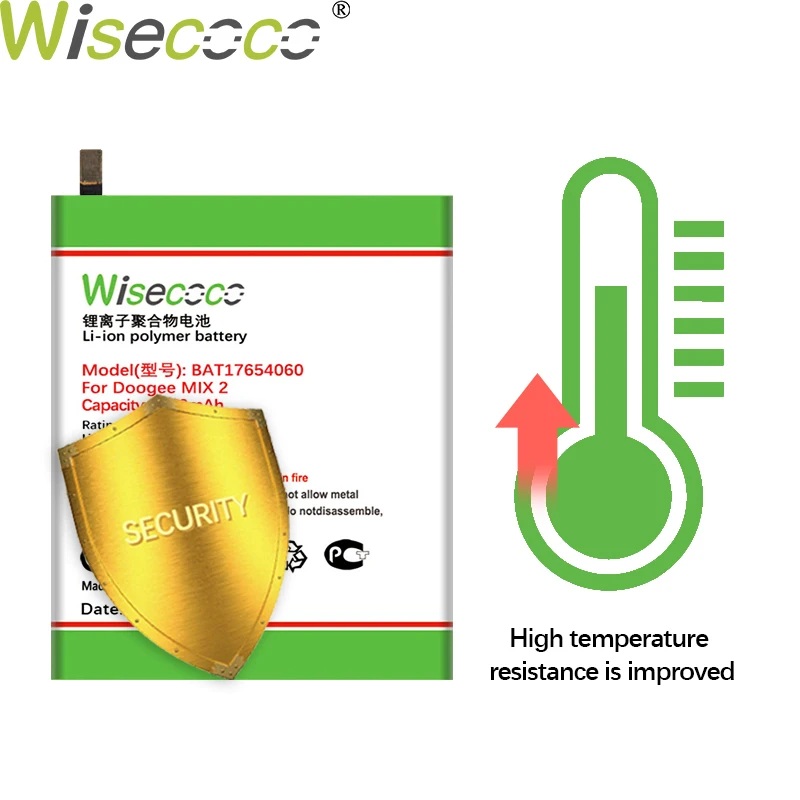 Wisecoco BAT17654060 5150 мАч 3,8 в встроенный аккумулятор Для Doogee MIX 2 BAT 17654060 Замена аккумулятора телефона+ номер отслеживания
