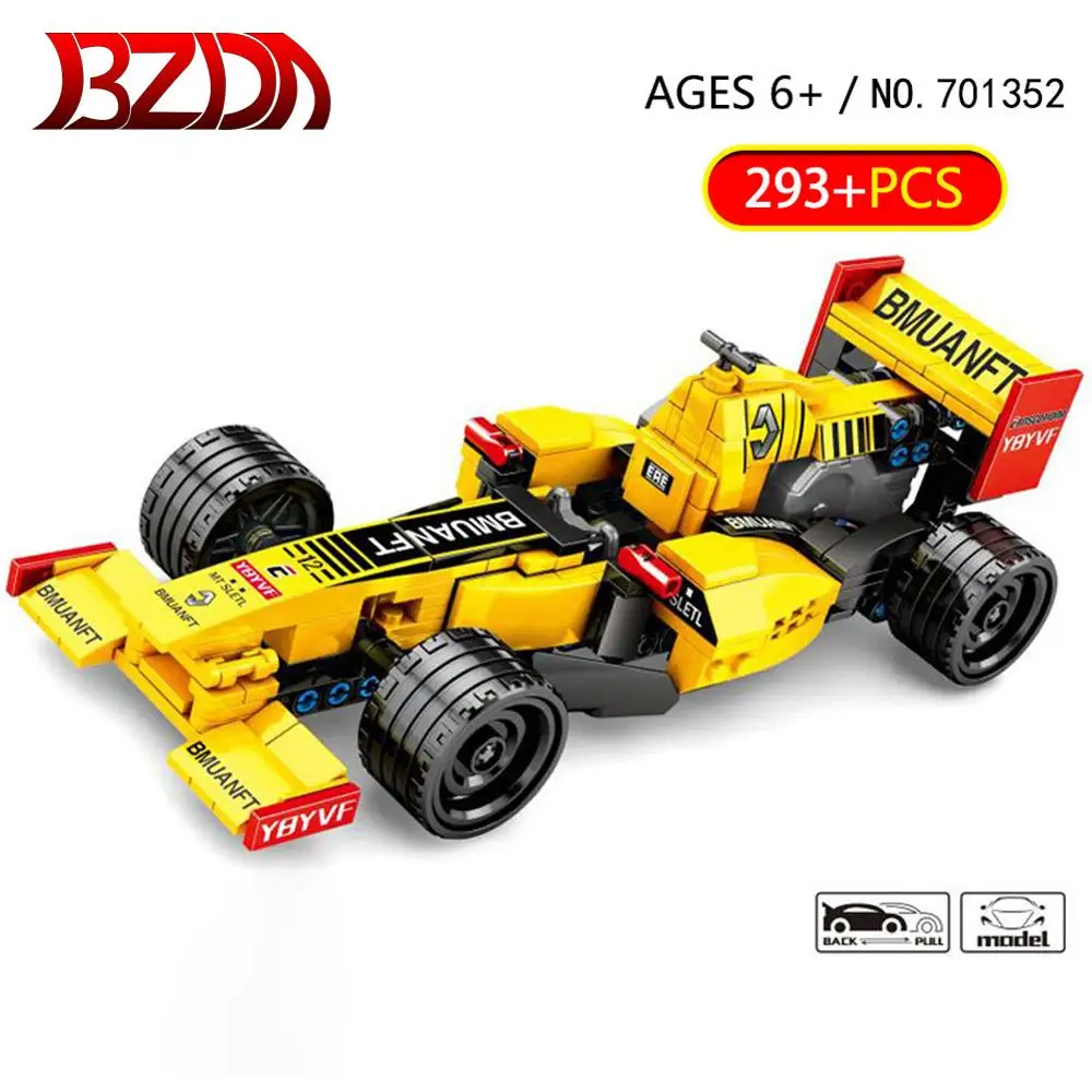 BZDA F1 Formula Racing Technic модель автомобиля Строительные блоки Набор Модель гоночного