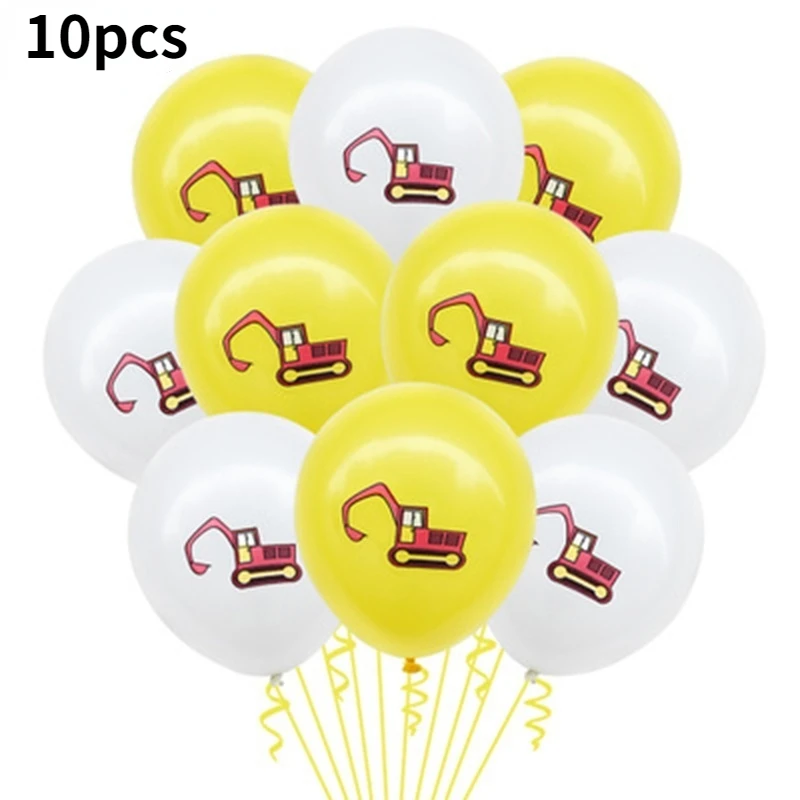 Строительный экскаватор набор воздушных шаров с золотыми блестками зеленый