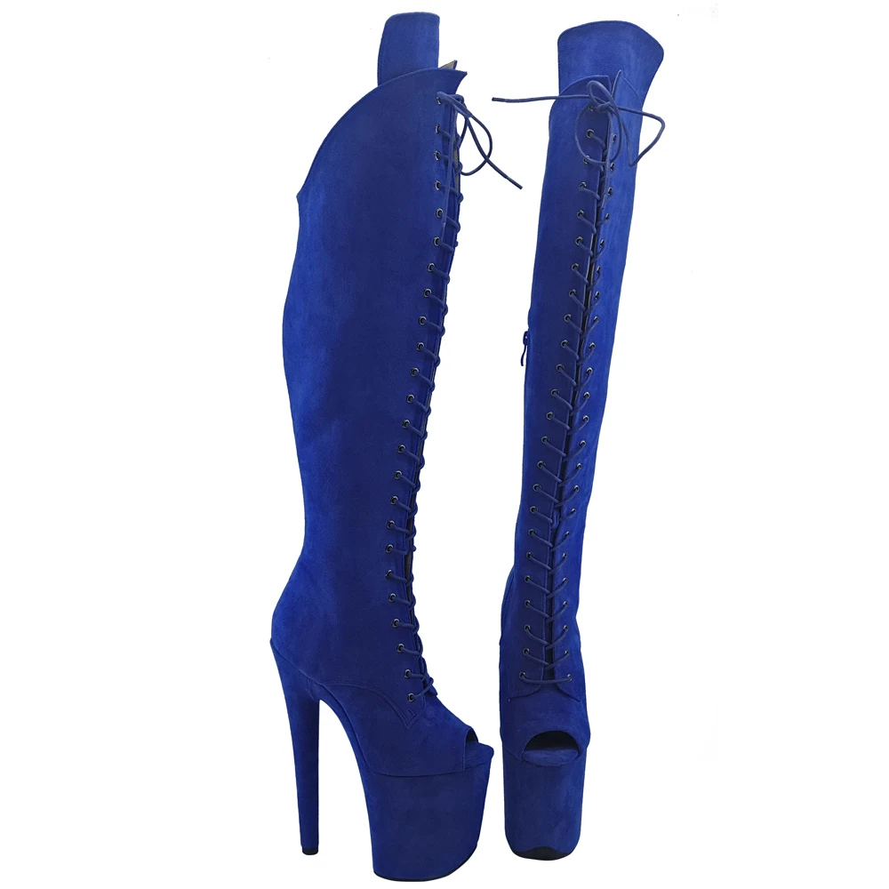 Leecabe/замшевые туфли для танцев на шесте высотой 20 см Ботинки платформе с высоким