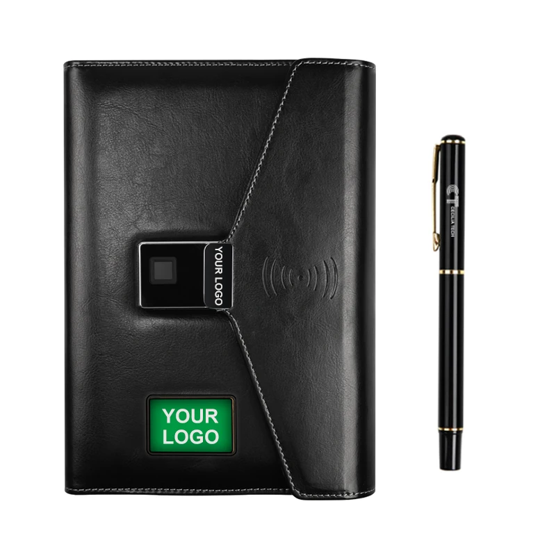 Business Election Giveaways Fingerprint Diary Wireless Charg
