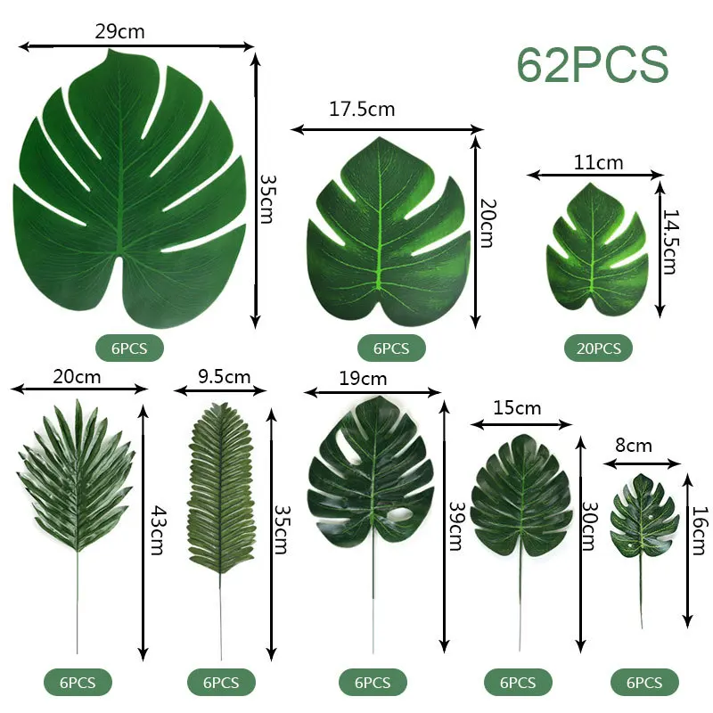 30/120 шт Искусственные Монстры запасами ивовых деревьев листьев комплект листья