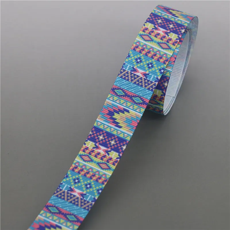 10169 DHK 10 ярдов ацтекский, племенной напечатан Grosgrain ленты ленточный аксессуар Hairbow Головные уборы украшения «сделай сам» оптом OEM B1858 - Цвет: 10169