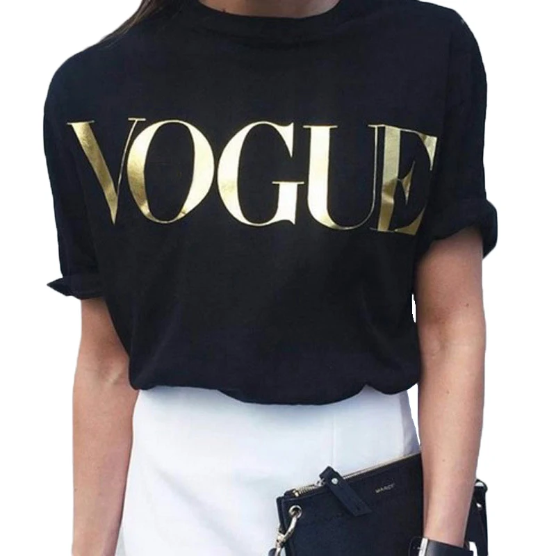 Vogue футболка для женщин 2021 летний корейский Стиль Детская рубашка с короткими