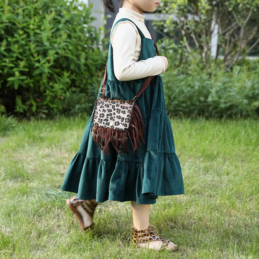 Fashion Mommy And Me Designer Shoulder Bag Crossbody Handbag Set Leopard Tassel Messenger Bags