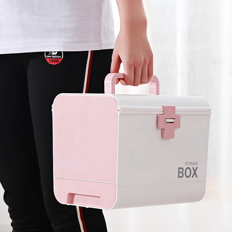 First Aid Kit Medicine Box Storage Plastic Container Emergency Portable Multi-layer Large Capacity Organizer |