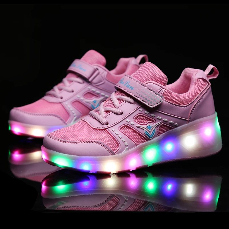 2020 Sneakers Kids Glowing with Wheels Shoes Roller Skates Children for Boys Girls | Детская одежда и обувь