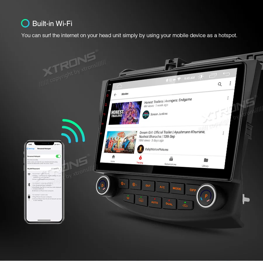 XTRONS 10,1 ''ips Android 9,0 DSP Автомобильный мультимедийный стерео радио плеер для HONDA Accord 2002-2007 VII 7 левый руль gps без DVD