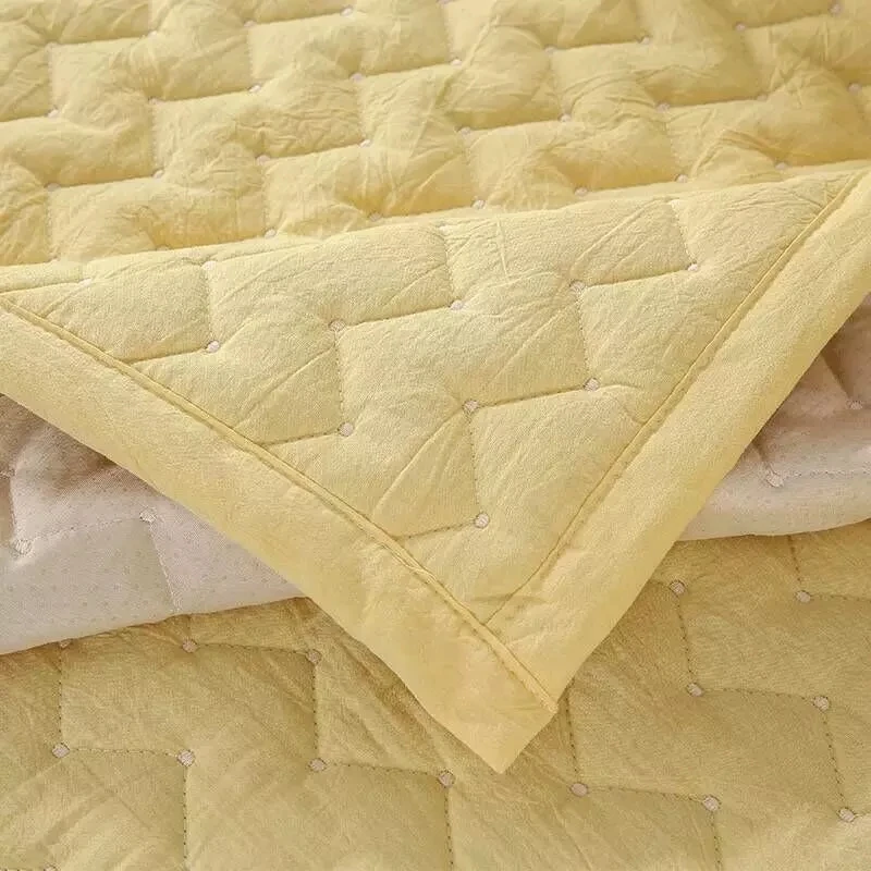 Хлопковый чехол для дивана однотонный нескользящий L-образной формы защиты