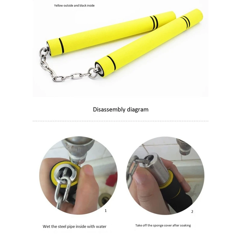 

3 Pack Steel Chain Stick Children Practice Training Nunchakus Beginners Practice Safety Nunchakus Martial Arts Stick