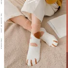 Носки с кошачьими ушками женские теплые носки с героями мультфильмов зимние толстые носки милые носки-тапочки для женщин и девочек носки с животными европейские размеры 36-43