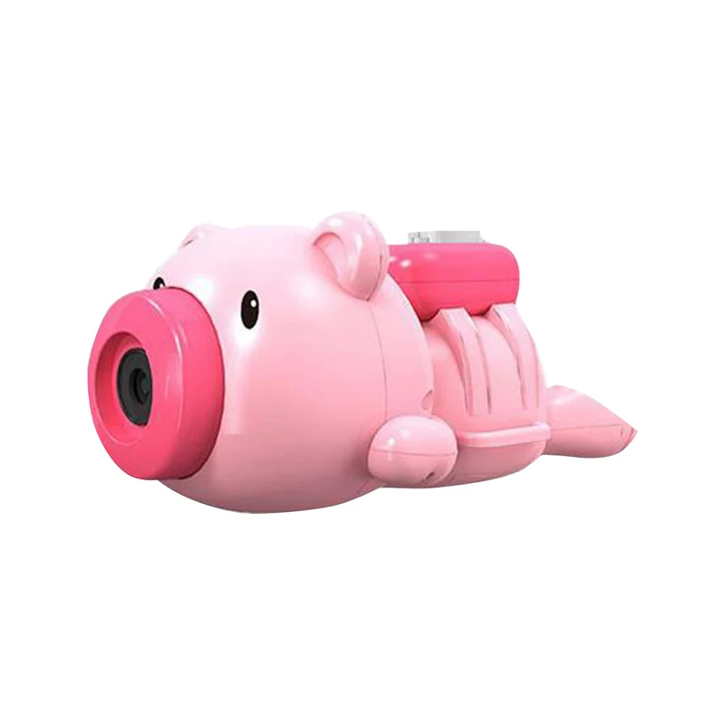 

New Summer Outdoor Bubble Machine Toy Piggy Automatic Soap Bubble Blowing Gun Blower Machine Light Music Funny Toys For Child