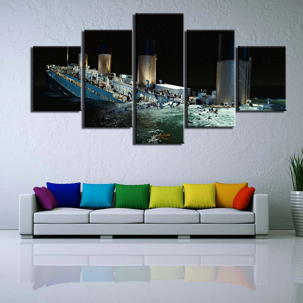 Modern HD Printed Wall Art Frame Canvas Pictures 5 Pieces RMS Titanic Painting Poster Home Decor For Living Room | Дом и сад