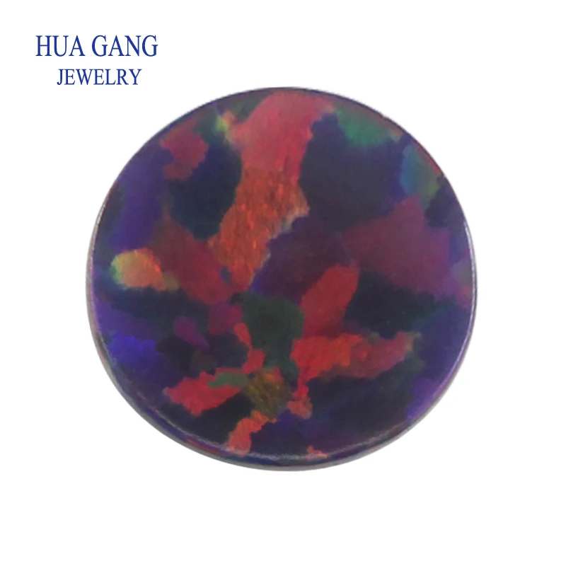 

OP29~OP45 10Pcs Opal Loose Beads Flat Base Cabochon Jewelry Mixed Synthetic Created Gemstones Stone Round Multicolor Opals