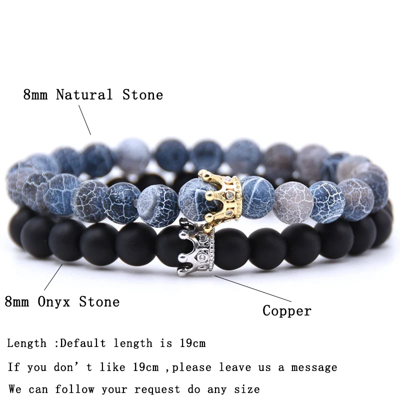 Noter 2 шт./компл. натуральный камень браслет для мужчин и женщин в паре из бисера Micro