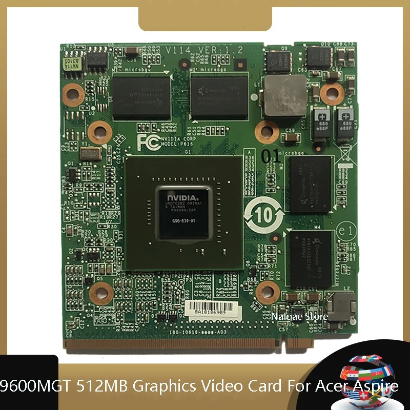 Графический Процессор NVIDIA GeForce 9600 м GT G96 630 C1 DDR2 MXMII 1024MB VG.9PG06.009 для ноутбука Acer Aspire