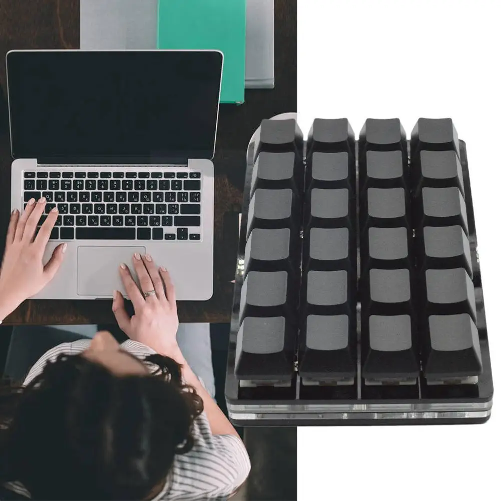 

Mini Black 24 Key Mechanical Keyboard Gaming Keyboard Shortcut Macro Keys Programmable Custom Keypad G0C6
