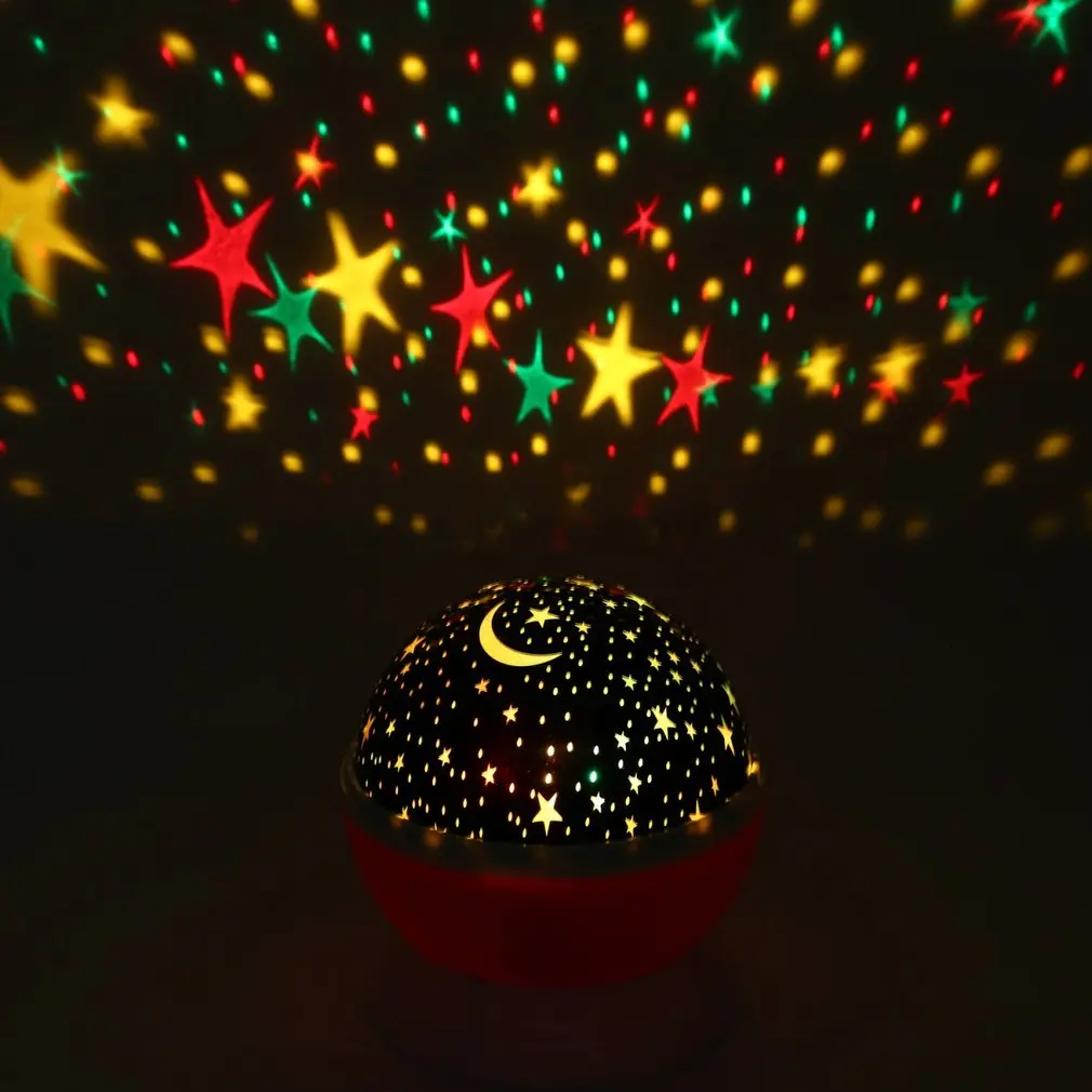 Фантастический вращающийся романтический светильник со звездой Лампа для