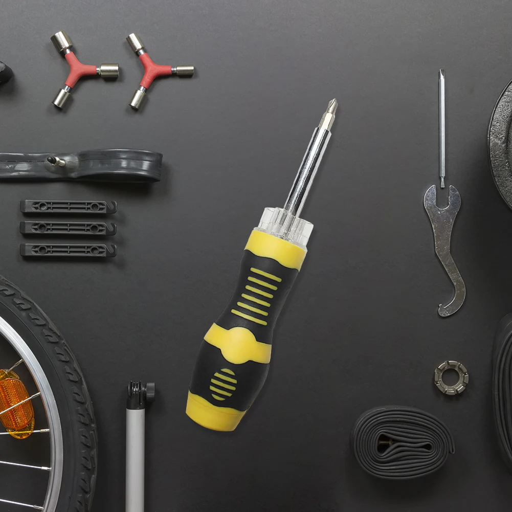 Multi-Functional Hand Tool with Screwdriver Tip Holder, LED Flashlight, Slotted Type Screwdriver, and Drill Bits image 5