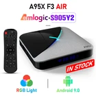 ТВ-приставка A95X F3 AIR TV Box S905X3, 4 Гб ОЗУ, 64 Гб ПЗУ, 5G дюйма, Wi-Fi, BT 4,0, Android 9,0, с 6 RGB-подсветкой, медиа-проигрывателем, Netflix