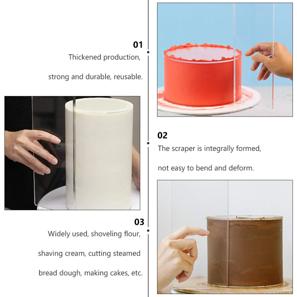 

1PC Transparent Cake Cream Scraper Rectangular Acrylic Baking Tool (14 Inch)