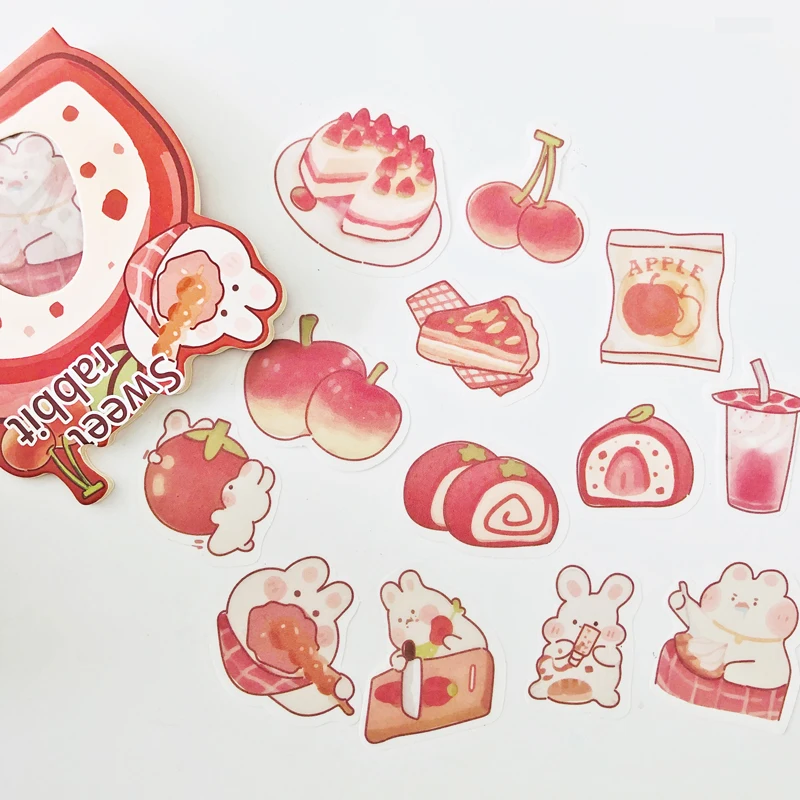 

30pcs stickers/Pack Sweet Strawberry Cake Rabbit Paper Decorative Stickers